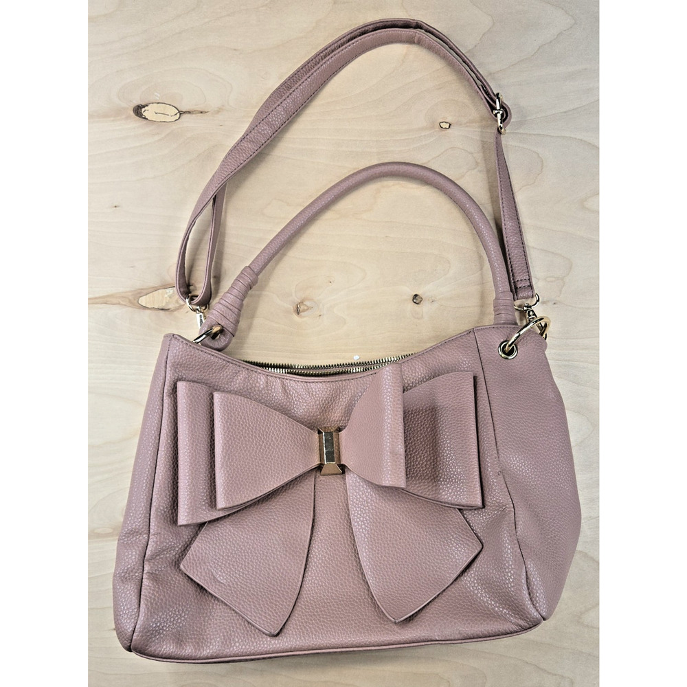 Crossi Womens Elegant Bow Pink Satchel Purse Crossbody